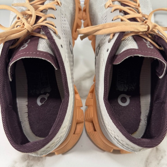 On Running Cloud X Gray Peach Knit Mesh Lightweight Training Women’s Sneakers, 8 - Picture 9 of 14